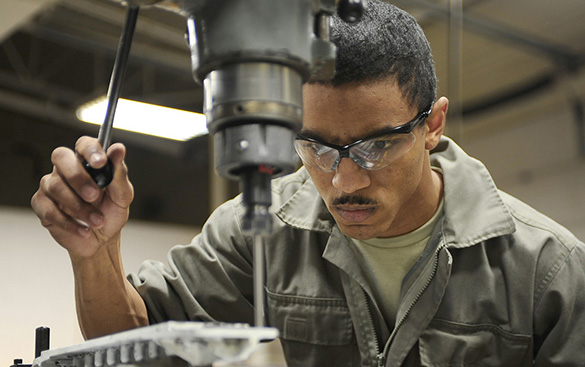 Youth trainee at work.